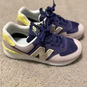 New Balance Navy and Yellow Athletic Shoes